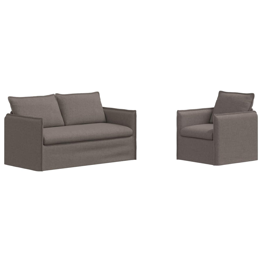 Bank 2 pcs Taupe Metaal