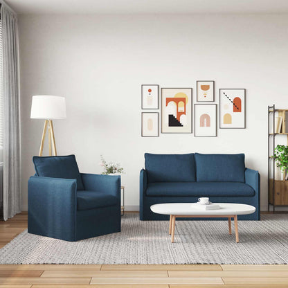 Bank 140cm 2 pcs Blauw Metaal