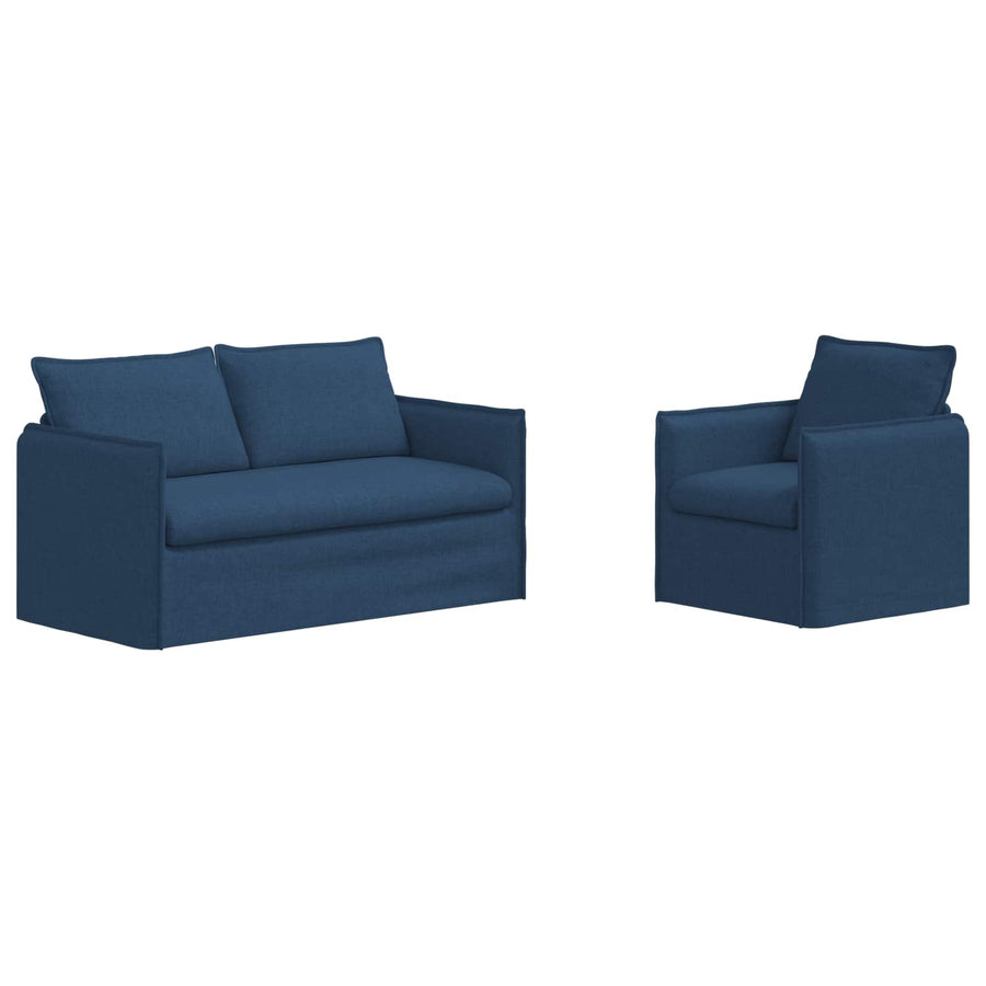 Bank 140cm 2 pcs Blauw Metaal