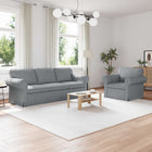 Sofa 2 pcs Light grey 215 x 82 x 80 cm Fabric