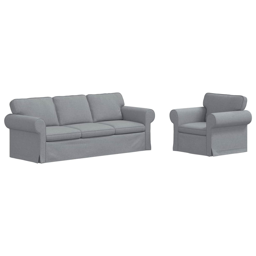 Bank 2 pcs Lichtgrijs Metaal