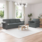 Sofa 2 pcs Dark Grey 215 x 82 x 80 cm Fabric