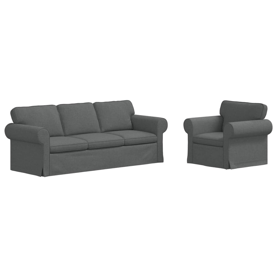 Bank 2 pcs Donkergrijs Metaal