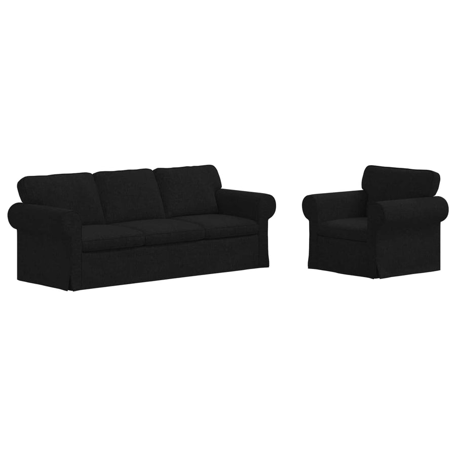 Bank 2 pcs Zwart Metaal