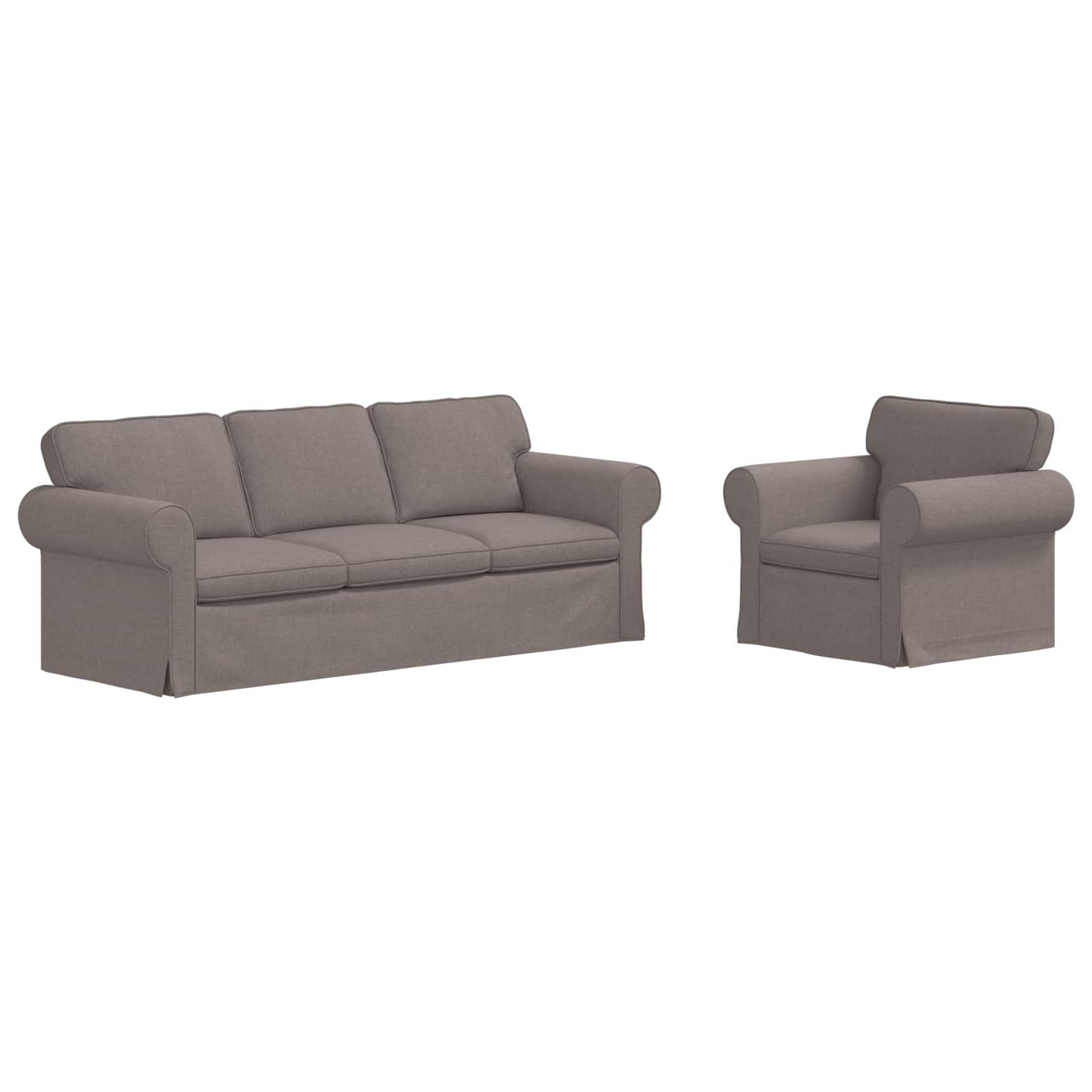 Bank 2 pcs Taupe Metaal