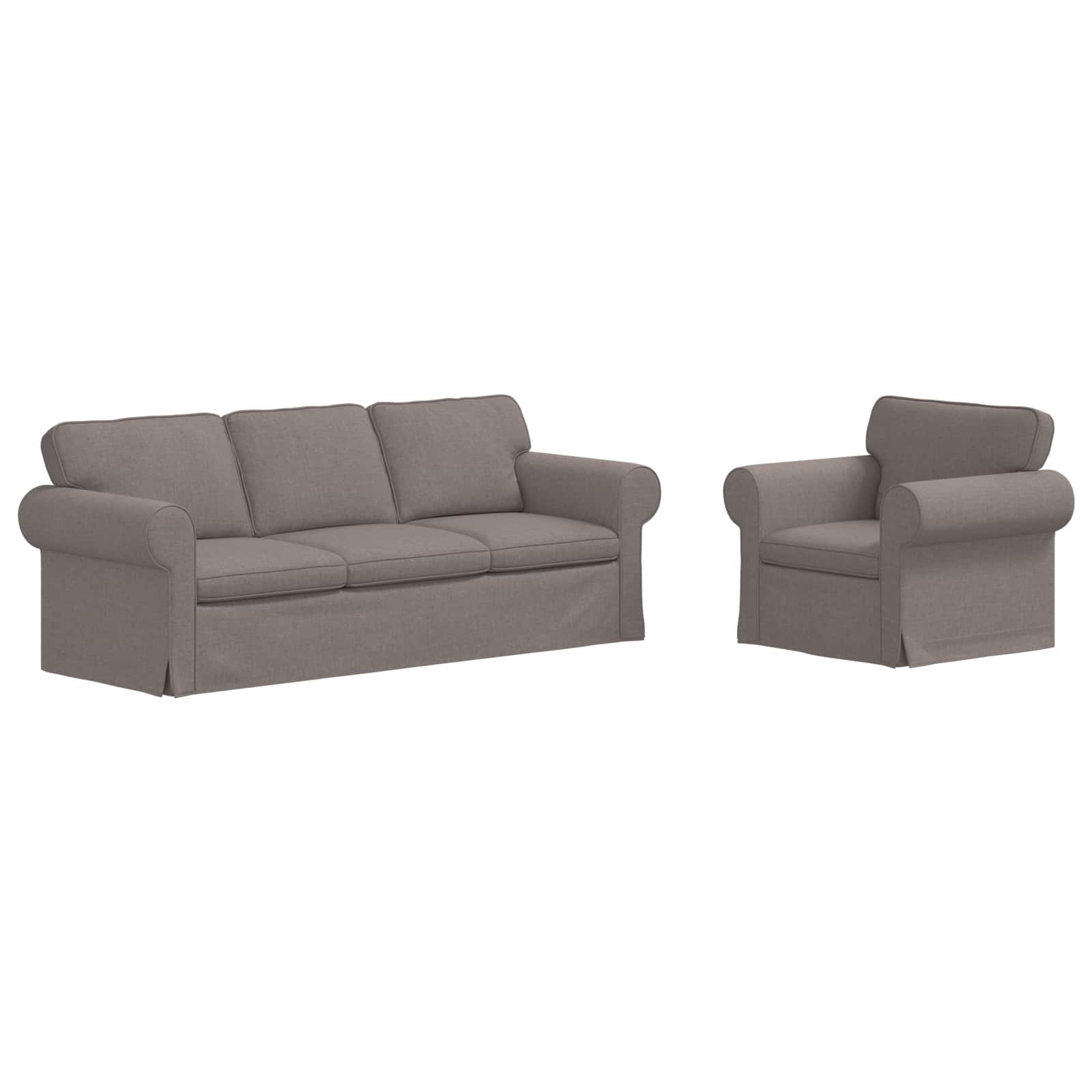 Bank 2 pcs Taupe Metaal