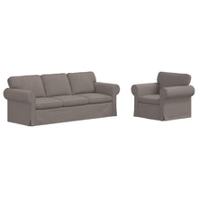 Bank 2 pcs Taupe Metaal