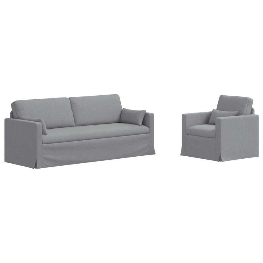 Bank 2 pcs Lichtgrijs Metaal