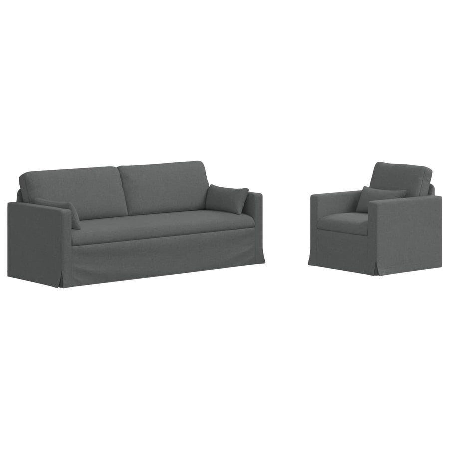 Bank 2 pcs Donkergrijs Metaal