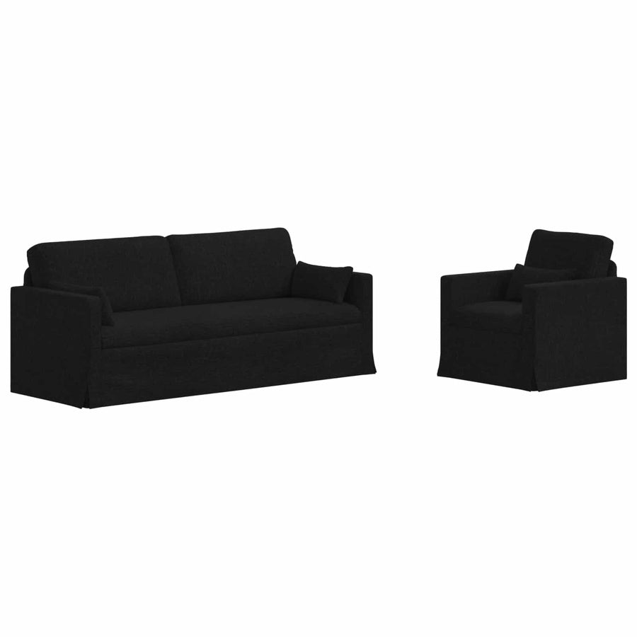 Bank 2 pcs Zwart Metaal