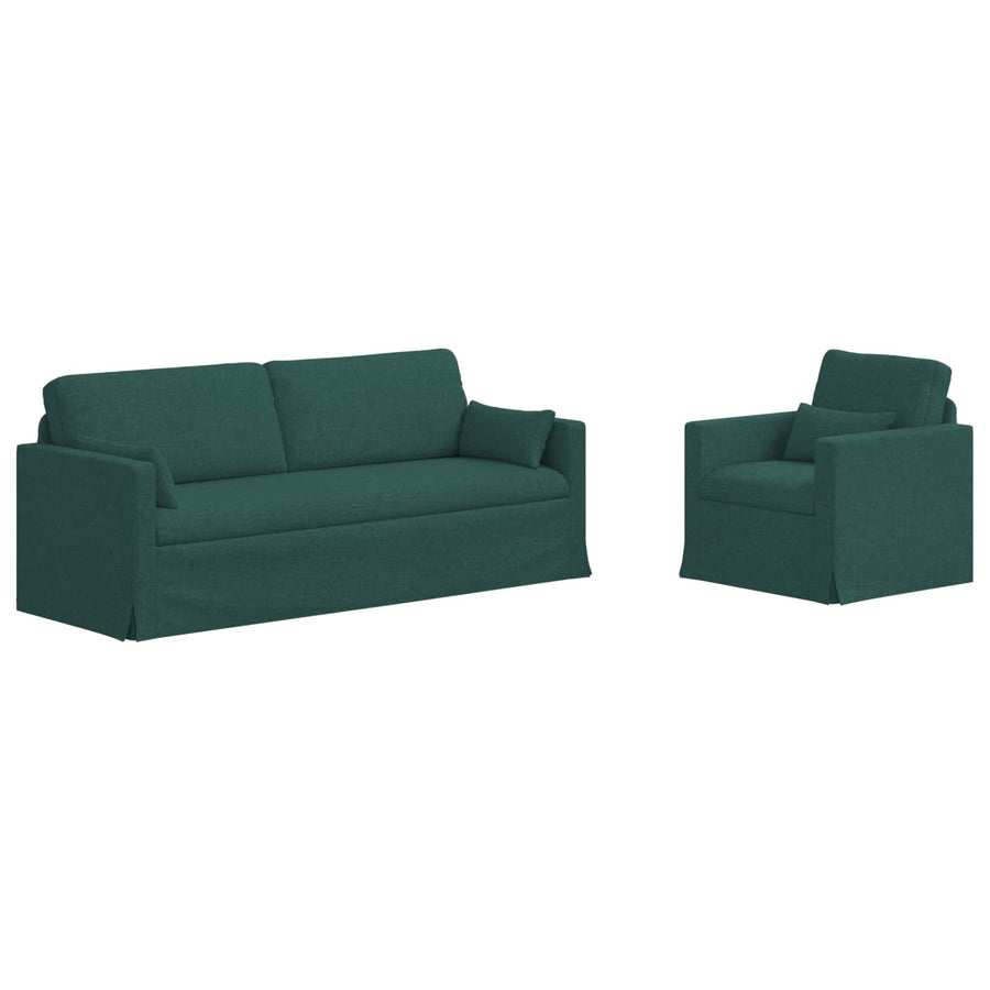 Bank 2 pcs Donkergroen Metaal
