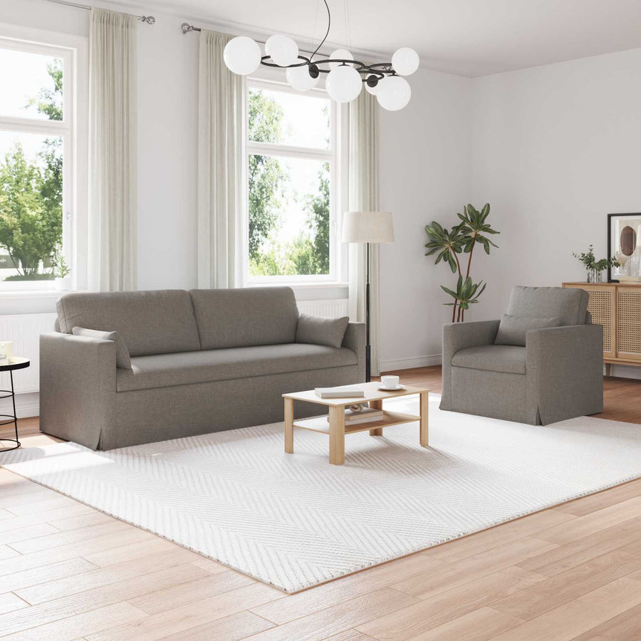 Bank 2 pcs Taupe Metaal