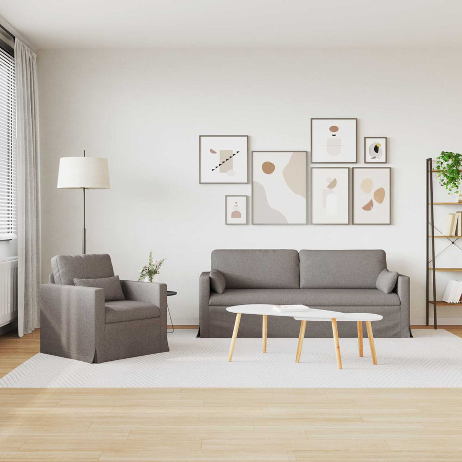Bank 2 pcs Taupe Metaal