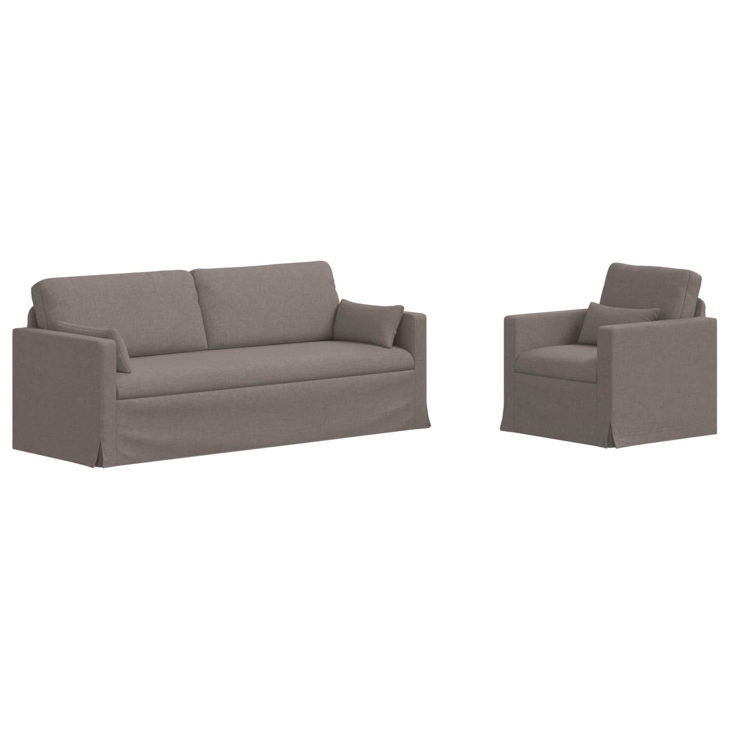 Bank 2 pcs Taupe Metaal