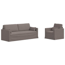 Bank 2 pcs Taupe Metaal