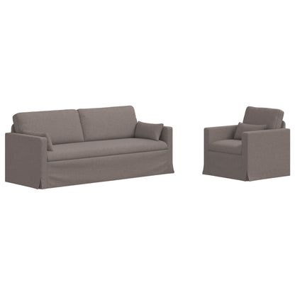 Bank 2 pcs Taupe Metaal