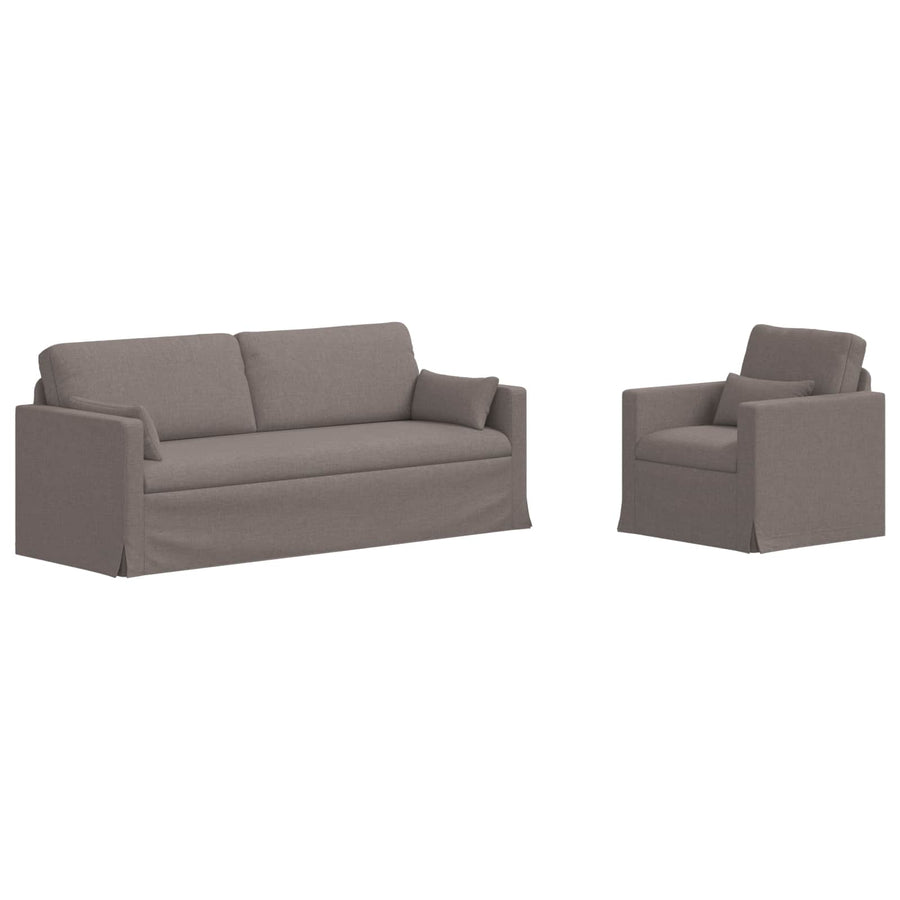 Bank 2 pcs Taupe Metaal