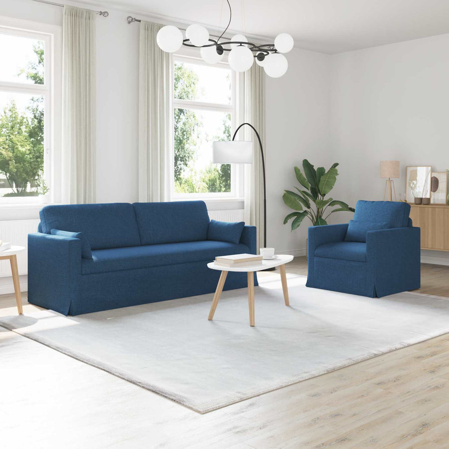 Bank 2 pcs Blauw Metaal