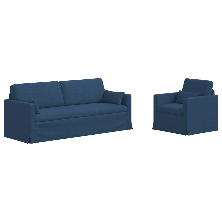 Bank 2 pcs Blauw Metaal
