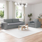 Bank 2-delig lichtgrijs 182x80x82 cm stof