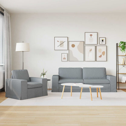 Bank 2 pcs Lichtgrijs Metaal