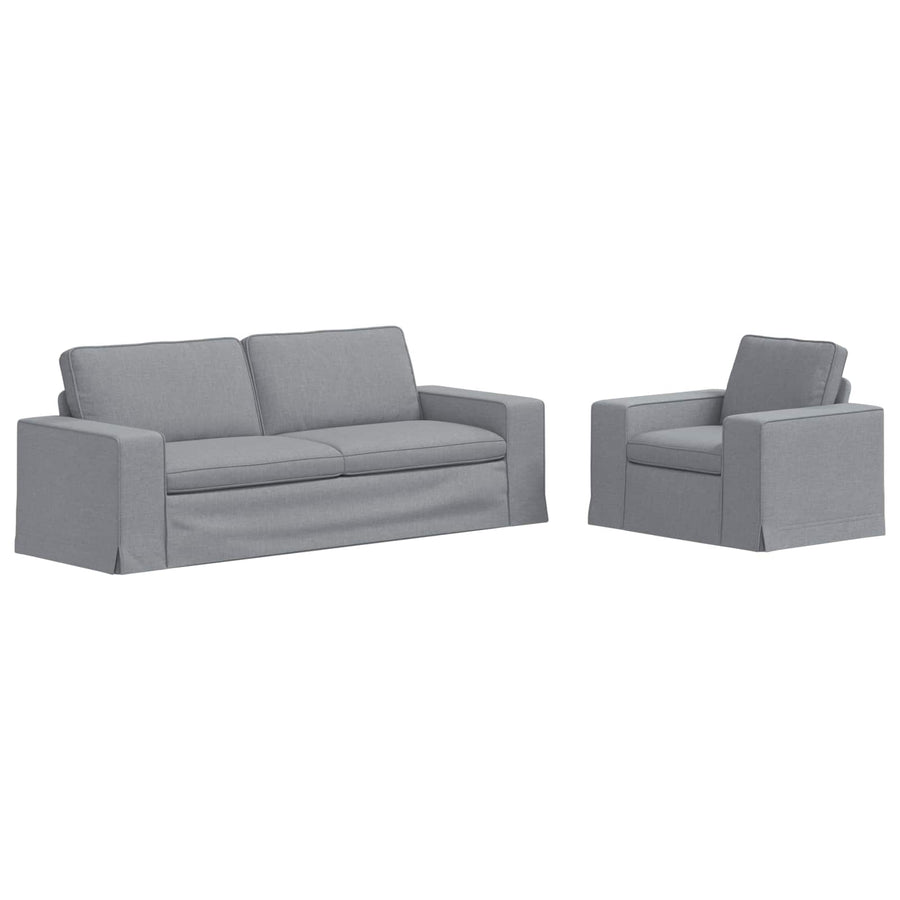 Bank 2 pcs Lichtgrijs Metaal