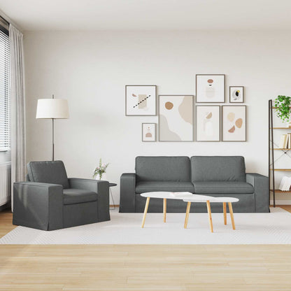 Bank 2 pcs Donkergrijs Metaal