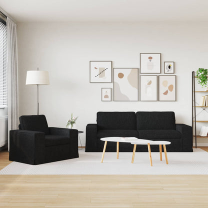 Bank 2 pcs Zwart Metaal