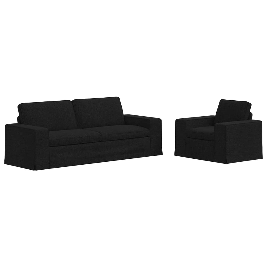 Bank 2 pcs Zwart Metaal