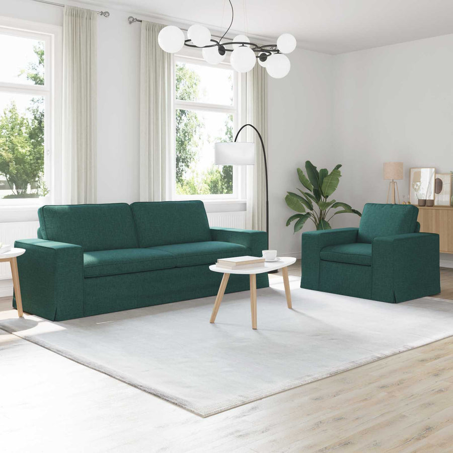 Bank 2 pcs Donkergroen Metaal