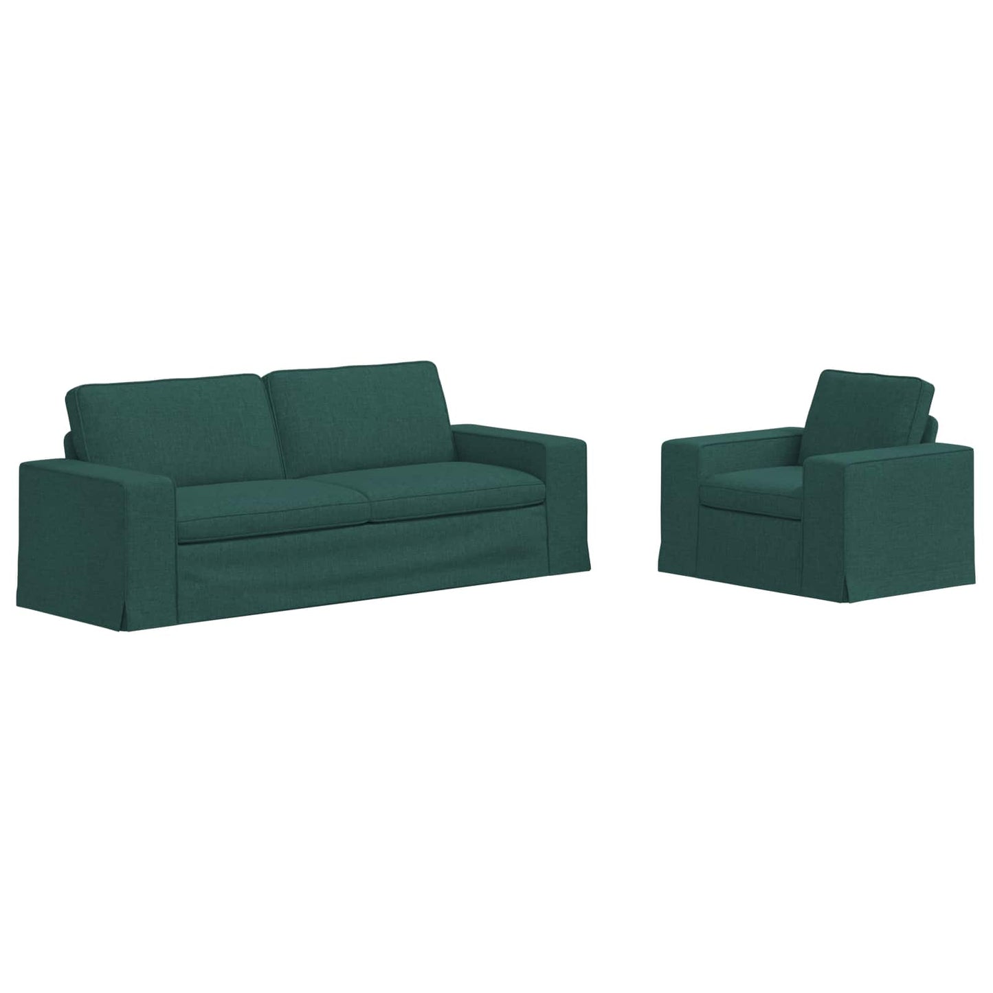 Bank 2 pcs Donkergroen Metaal