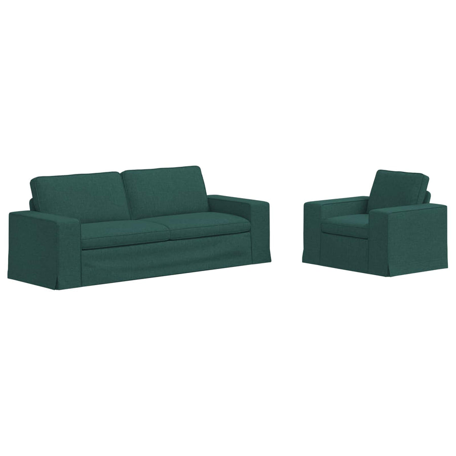 Bank 2 pcs Donkergroen Metaal