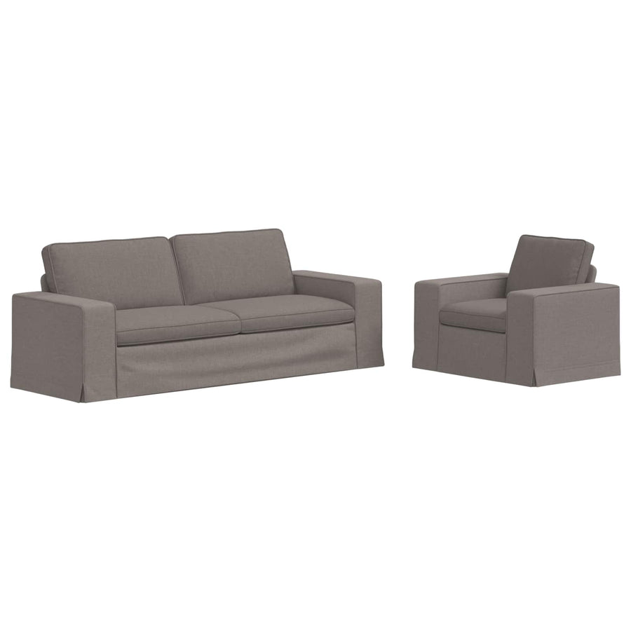 Bank 2 pcs Taupe Metaal