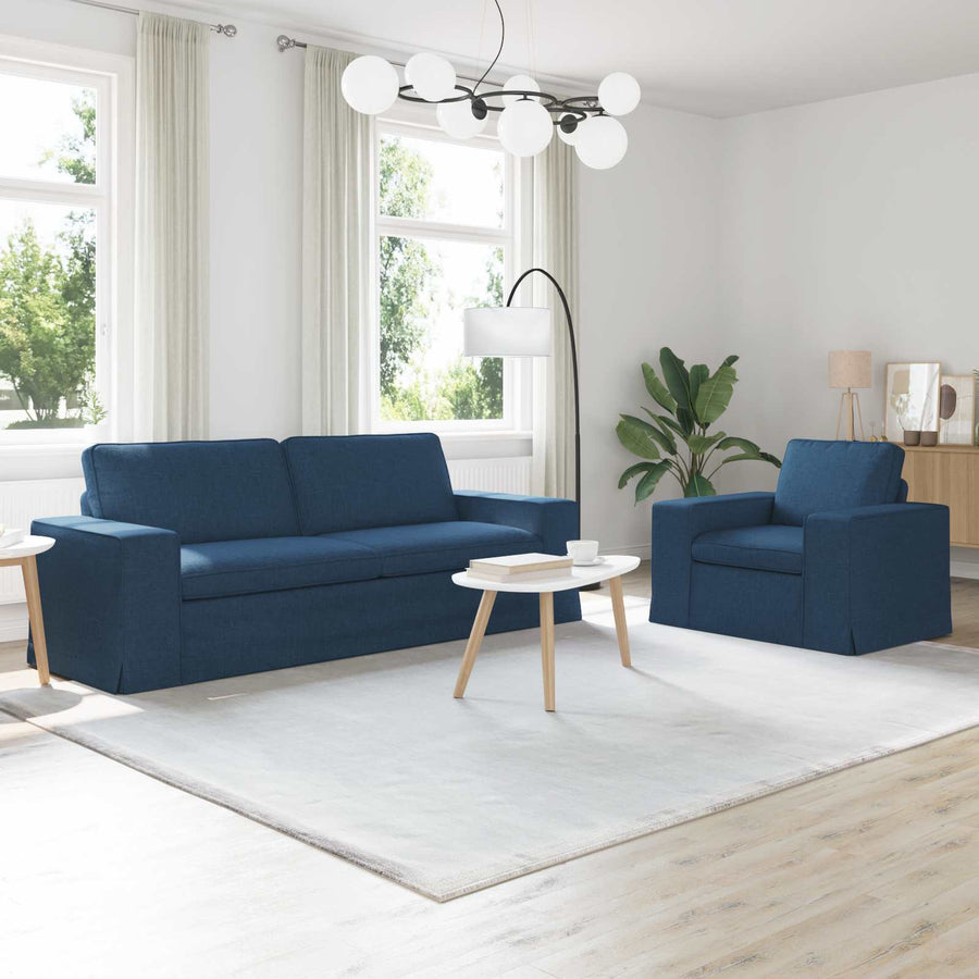 Bank 2 pcs Blauw Metaal