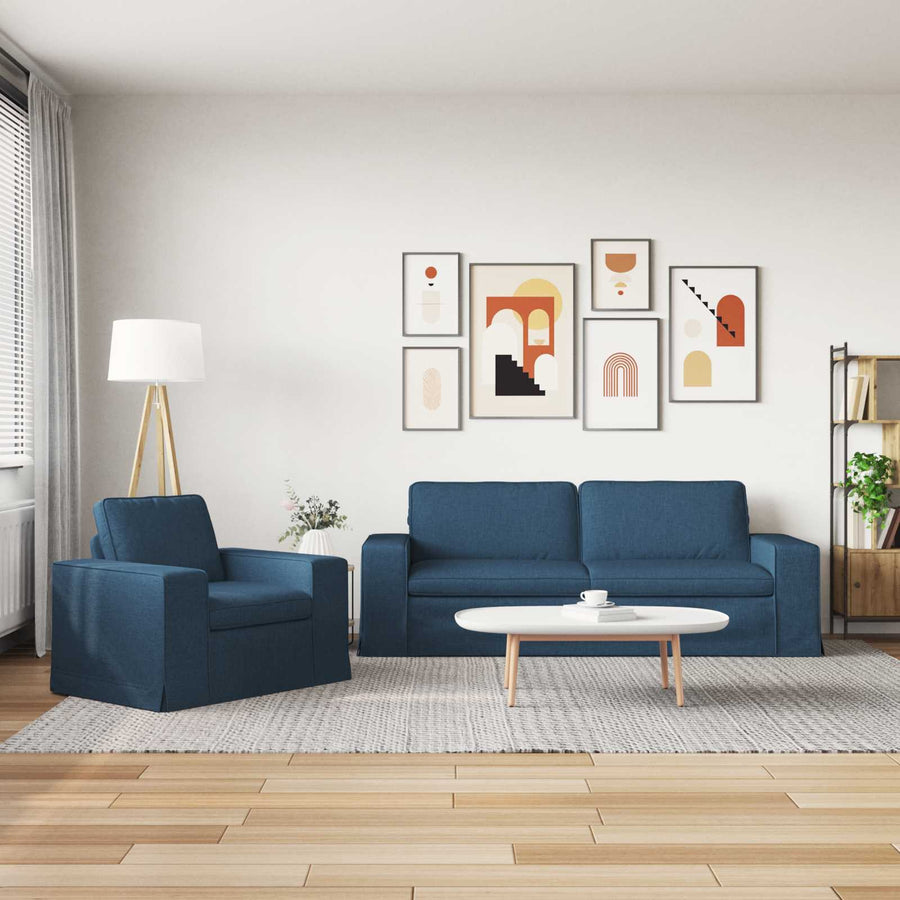 Bank 2 pcs Blauw Metaal