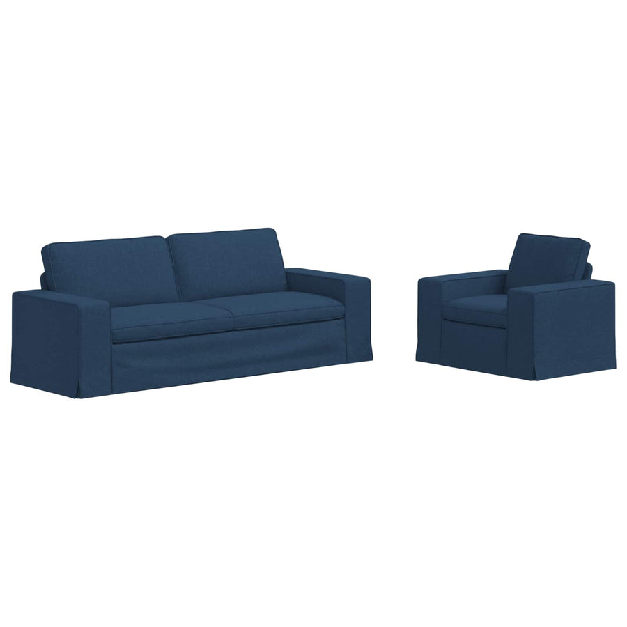 Bank 2 pcs Blauw Metaal