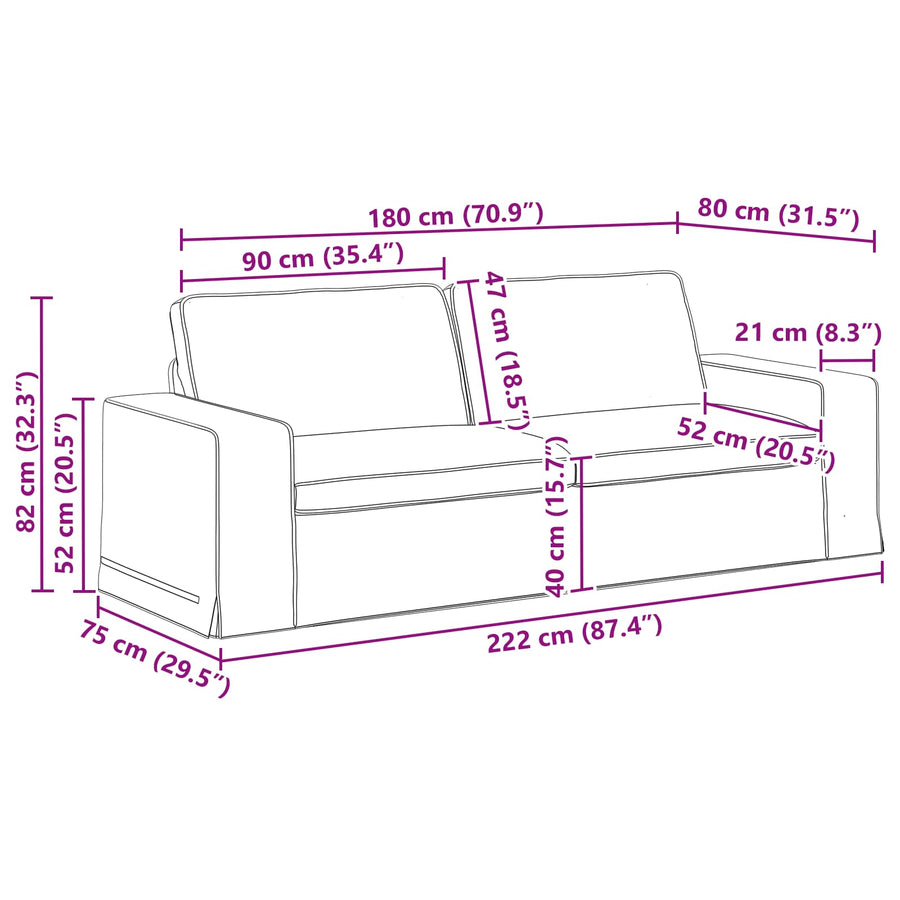 Bank 2 pcs Blauw Metaal