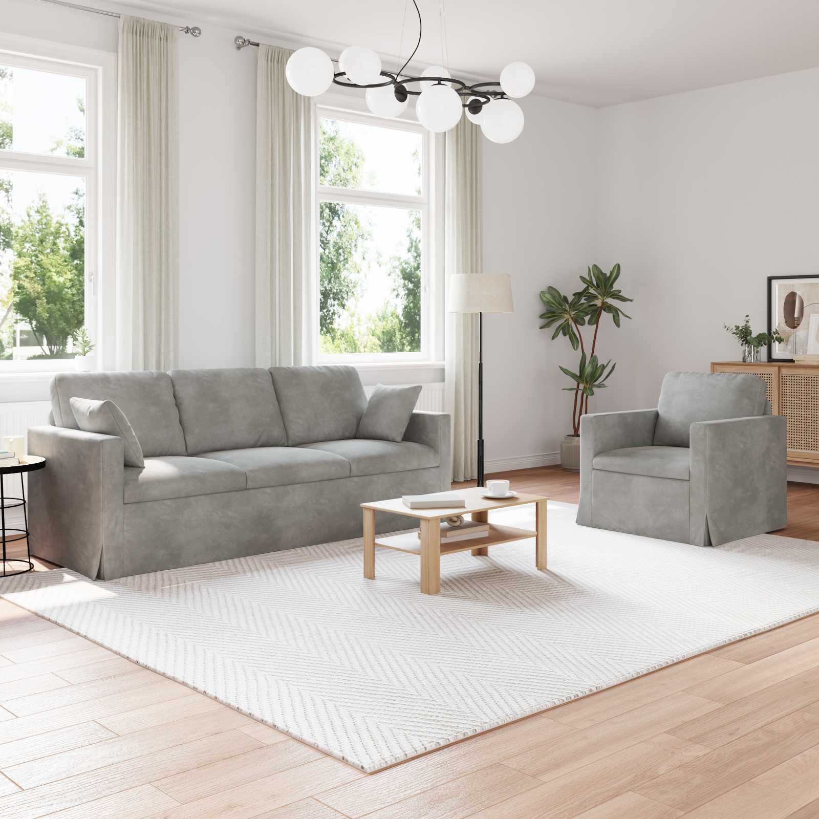 Bank 2 pcs Lichtgrijs