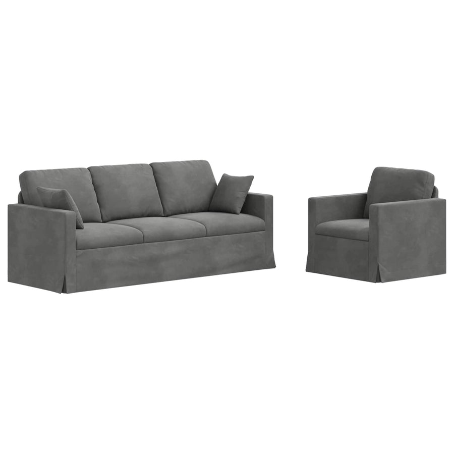 Bank 2 pcs Donkergrijs