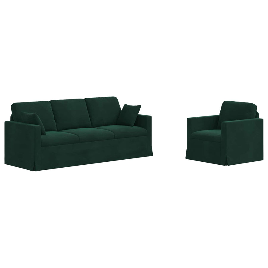 Bank 2 pcs Donkergroen