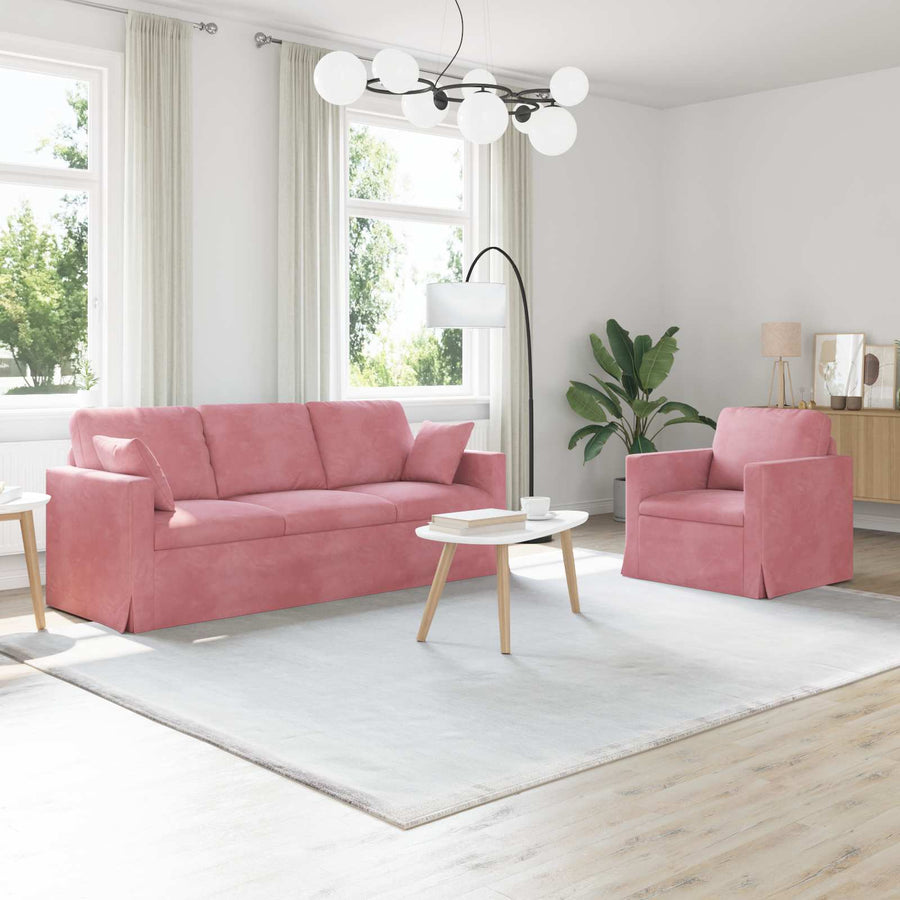 Bank 2 pcs Roze Totale afmetingen: 198 x 78 x 80 cm (B x D x H)