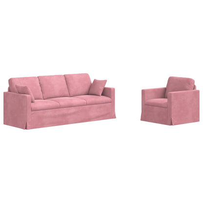 Bank 2 pcs Roze Totale afmetingen: 198 x 78 x 80 cm (B x D x H)
