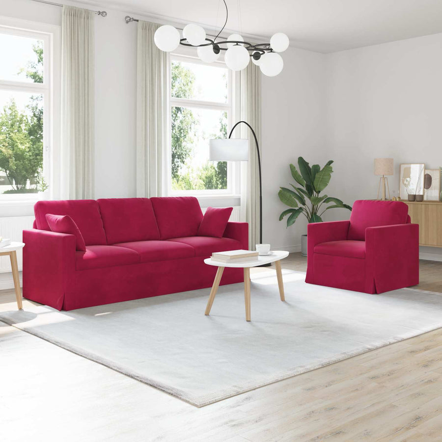 Bank 2 pcs Wijnrood