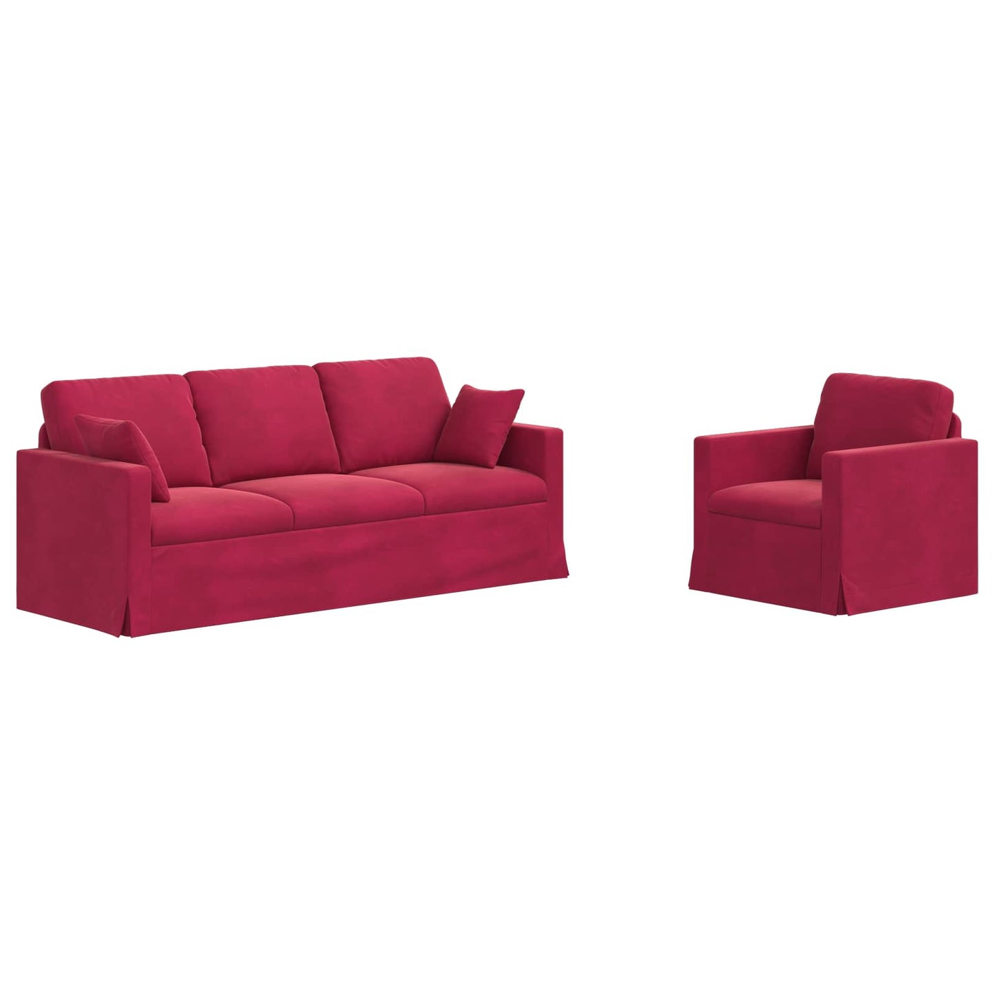 Bank 2 pcs Wijnrood