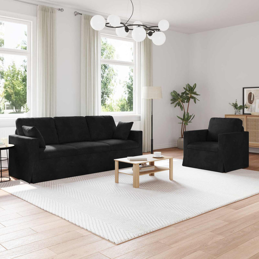 Bank 2 pcs Zwart