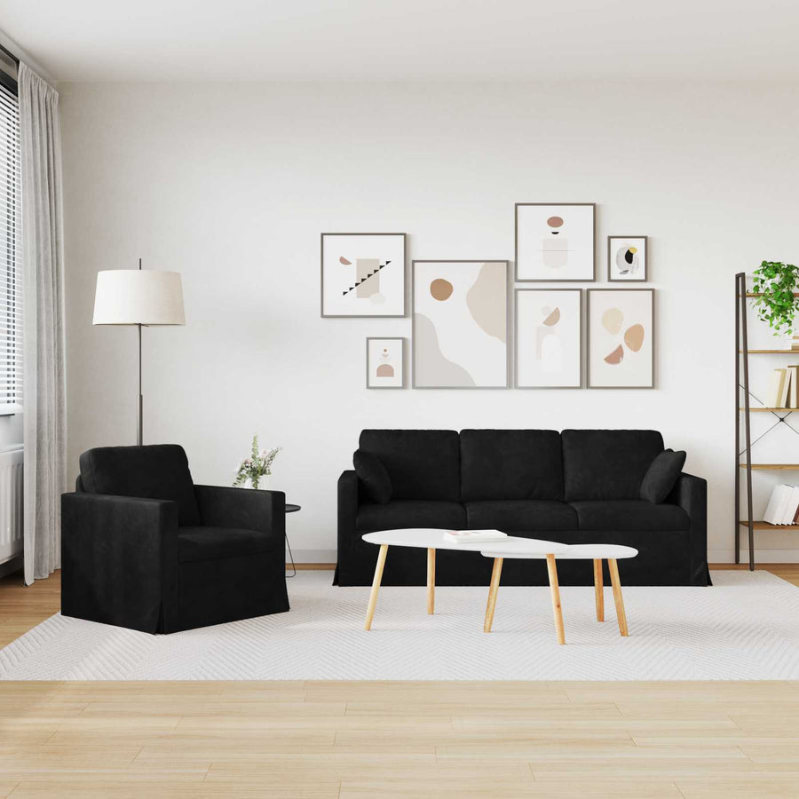 Bank 2 pcs Zwart