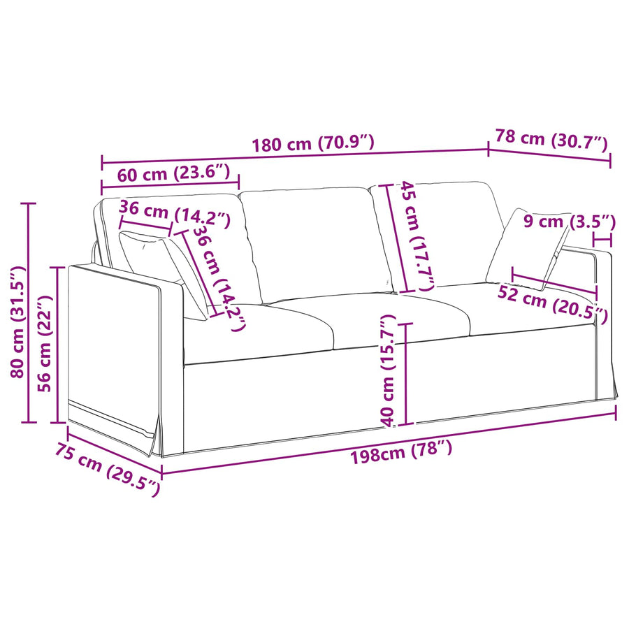 Bank 2 pcs Zwart