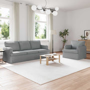 Bank lichtgrijs stof 144x80x85 cm