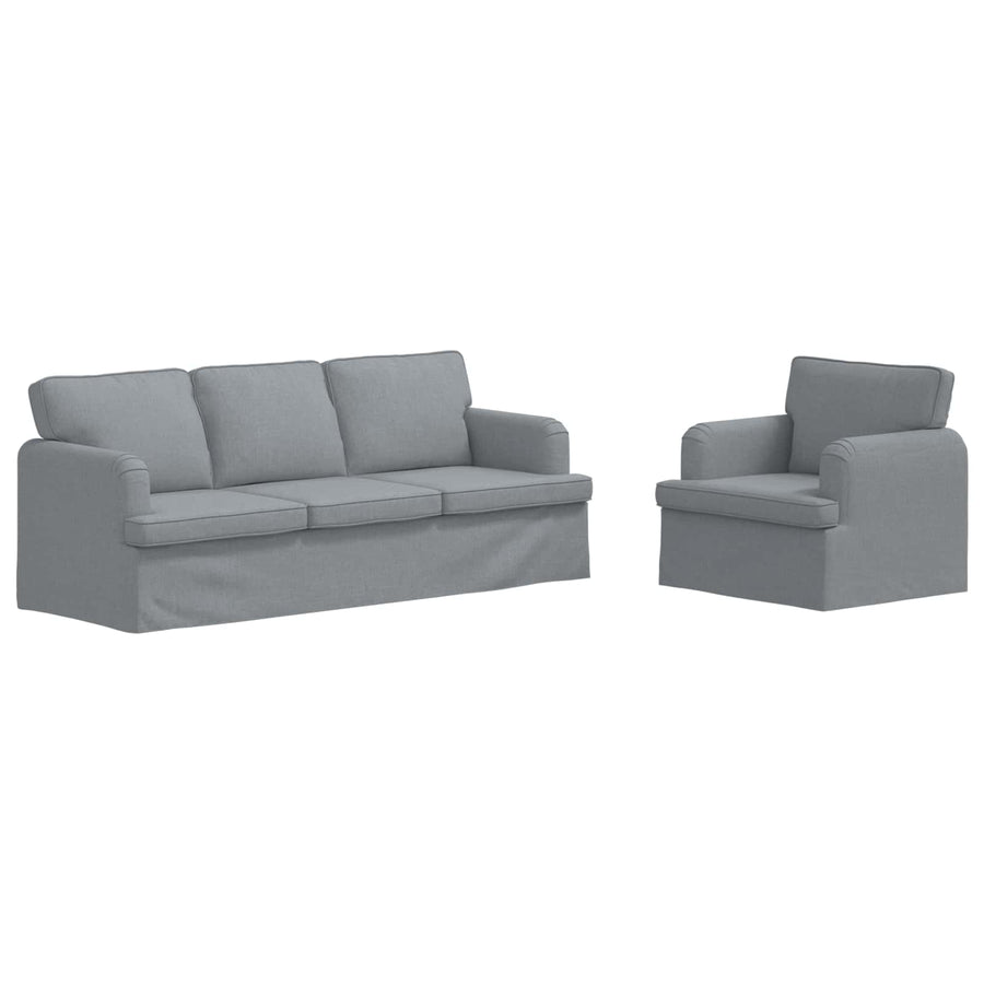 Bank 2 pcs Lichtgrijs Metaal