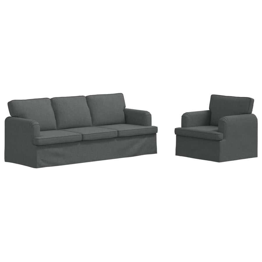 Bank 2 pcs Donkergrijs Metaal
